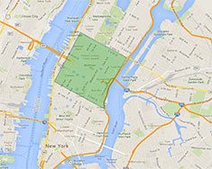 Moyen Manhattan, carte, New York City
