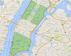 Manhattan, carte, New York City