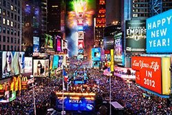 Silvester an Times Square, New York, USA