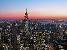 Widok Manhattanu z punktu widokowego na Rockefeller Center, Nowy Jork, USA