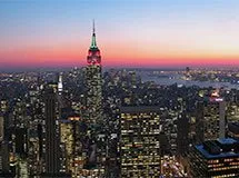 Manhattan dalla piattaforma di osservazione del Rockefeller Center, New York City, Stati Uniti d'America